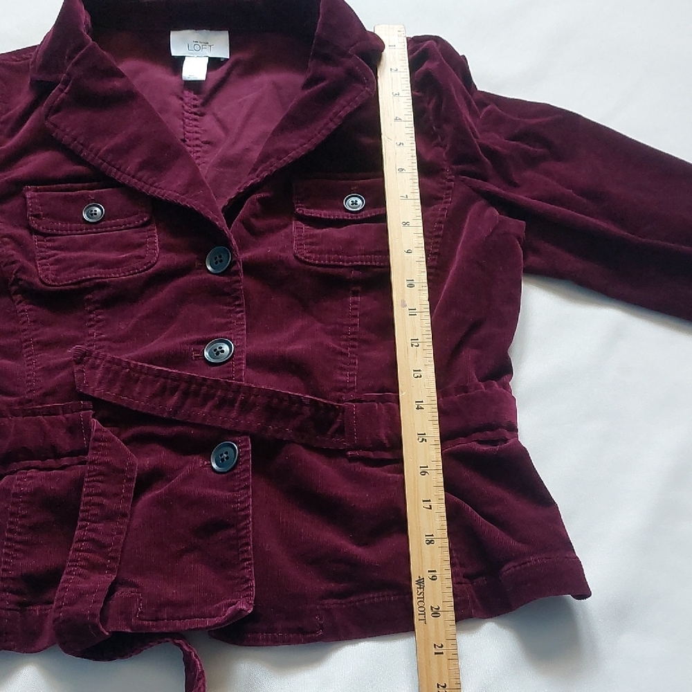 LOFT‎  Women's Burgundy Jacket  Size 8 - Picture 8 of 10
